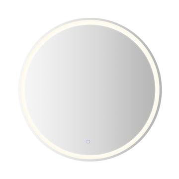 Dane 27 Round Frameless Anti-Fog Aluminum Front/Back-lit Tri-color LED Bathroom Vanity Mirror with Smart Touch Control - JONATHAN Y